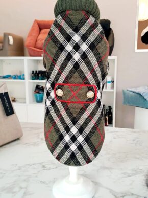 Cappottino Tartan Verde in Lana Merino Australiana – Gigi Luxury Pets