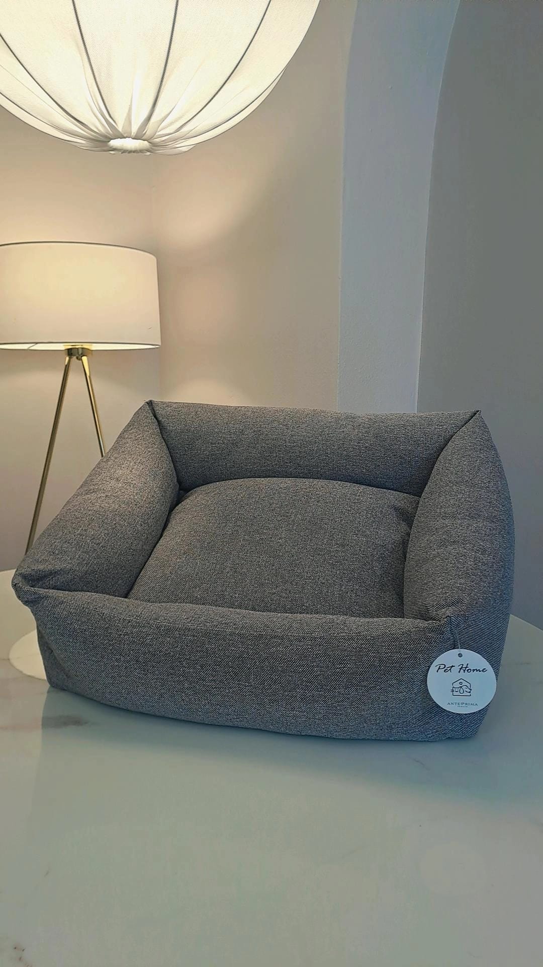 PET HOME DOG'S BED 60X50X18 GREY - immagine 2
